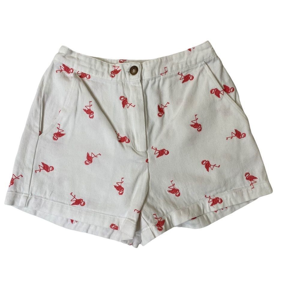 June Ivy Flamingo Print High Waisted Retro Shorts Sz XS